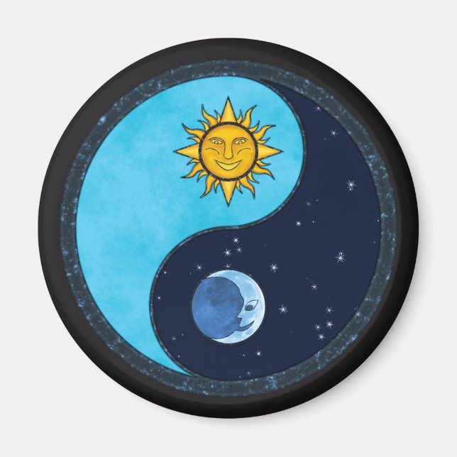 Aimant Symbole Sun Moon Yin Yang (Devant)