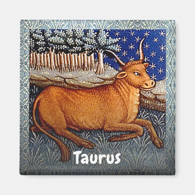 Aimant Symbole Taurus Zodiac Bull fête d'anniversaire (Devant)
