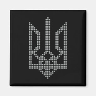 Aimant Symbole ukrainien gris Tryzub sur la poitrine - Uk