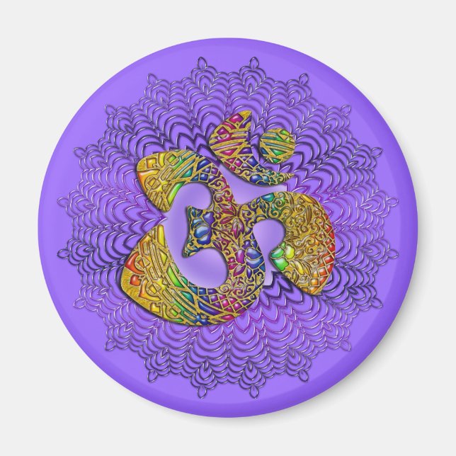 Aimant Symbole universel OM / AUM - Ornement (Devant)