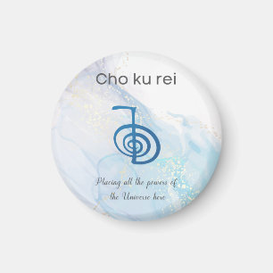 Aimant Symbole Usui Reiki traditionnel Cho Ku Rei Bleu