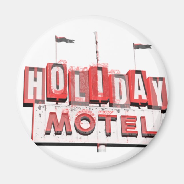 Aimant Symbole vintage du Motel Hollywood (Devant)