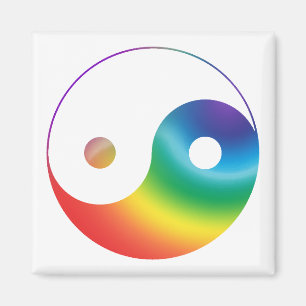 Aimant Symbole Yin Yang Arc-en-Ciel