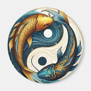 Aimant SYMBOLE YIN Yang Koi Fish