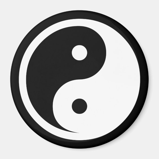 Aimant Symbole Yin Yang - tatouage solide design 2 (Devant)