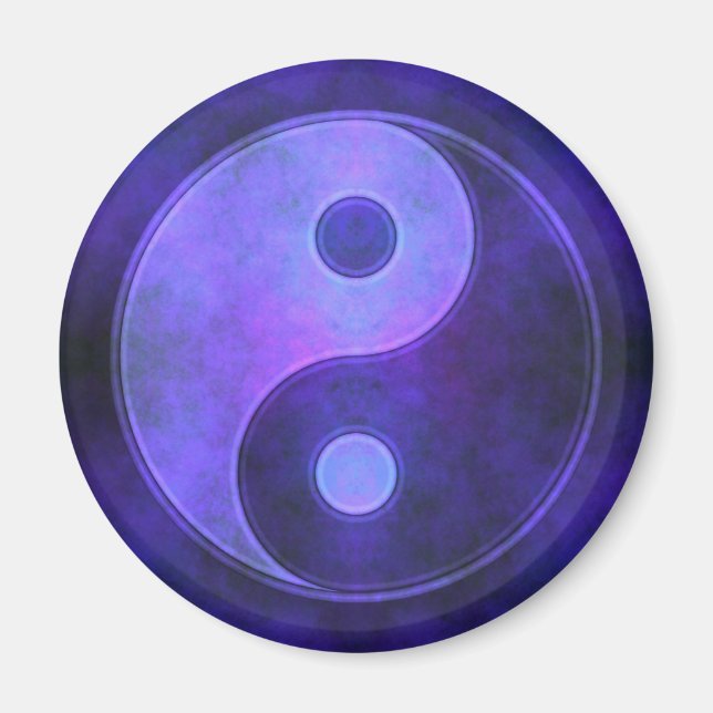 Aimant Symbole Yin Yang Violet (Devant)