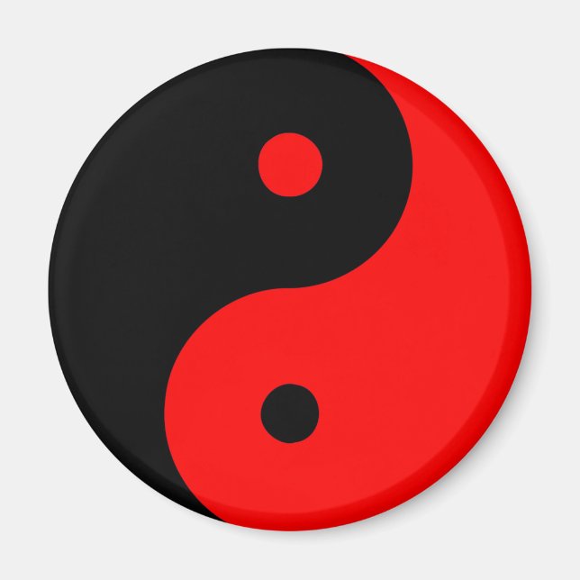 Aimant SYMBOLE YIN Yang Ying Taoism Taijitu chinois Rouge (Devant)