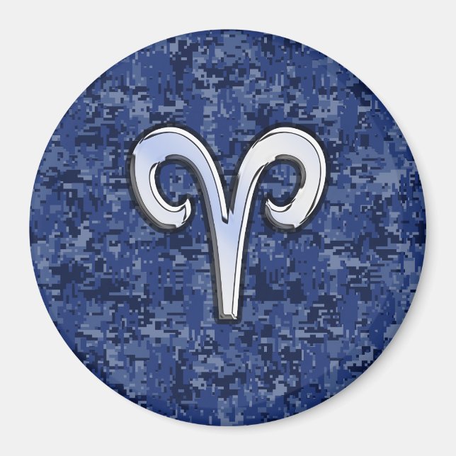 Aimant SYMBOLE Zodiaque Aries sur la caméra numérique ble (Devant)