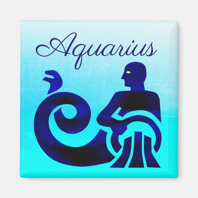 Aimant SYMBOLE Zodiaque Bleu Aquarius (Devant)