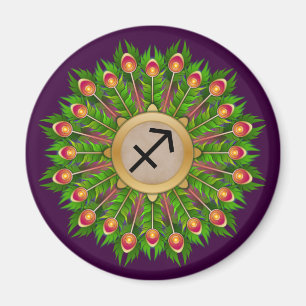 Aimant Symbole zodiaque de plumes de paon Sagittaire