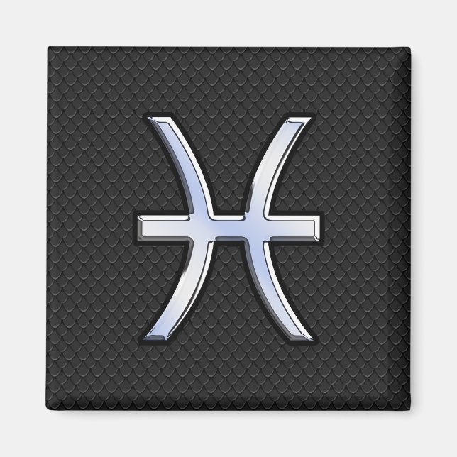 Aimant Symbole zodiaque Pisces sur le décor de peau de se (Devant)