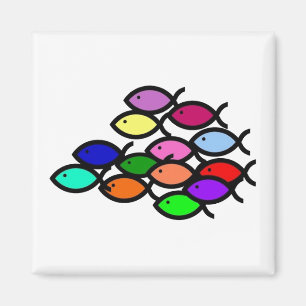 Aimant Symboles chrétiens de poissons - école
