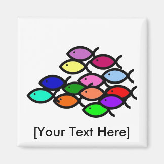 Aimant Symboles de poisson chrétien - Rainbow School -