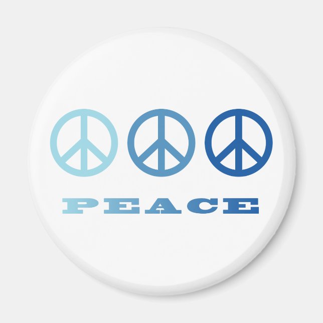 Aimant Symboles Peace 3 (Bleu) (Devant)