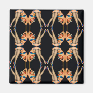 Aimant symétrie kaléidoscope filles motifs