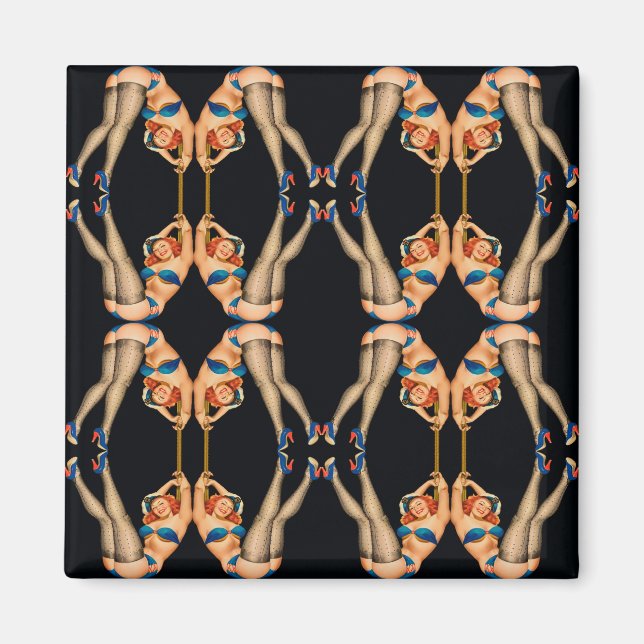 Aimant symétrie kaléidoscope filles motifs (Devant)