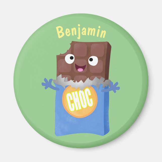 Aimant Sympa chocolat chocolat bonbon bar personnage de d (Devant)