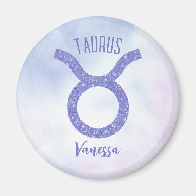 Aimant Sympathique Taurus Astrologie Signe Personnalisé V (Devant)