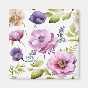 Aimant Symphonie Royal Bloom Purple Floral Pattern