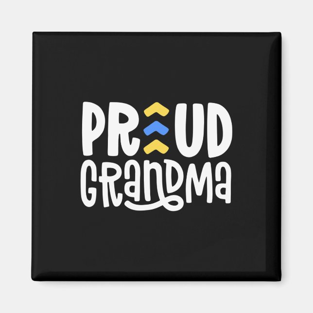 Aimant Syndrome de Down Grandma Sensibilisation Cadeau Lu (Devant)