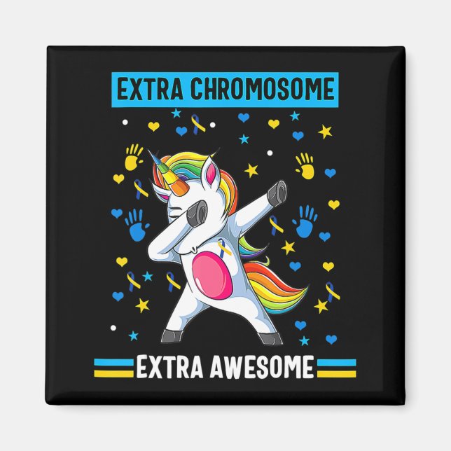 Aimant Syndrome de Unicorn Down conscience extra chromoso (Devant)
