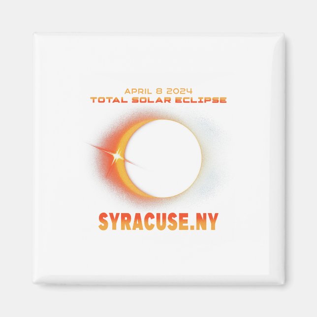 Aimant Syracuse New York Total Solaire Eclipse 2024 (Devant)