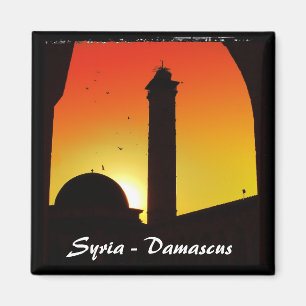 Aimant Syrie, coucher du soleil de la mosquée de Damas (