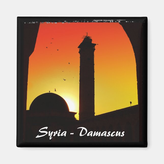 Aimant Syrie, coucher du soleil de la mosquée de Damas (M (Devant)