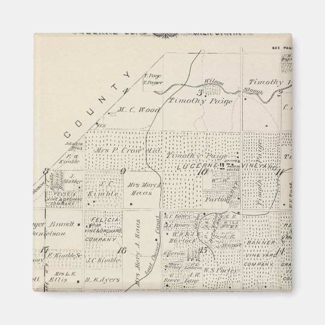 Aimant T18S R21E Tulare Comté Plan de section (Devant)