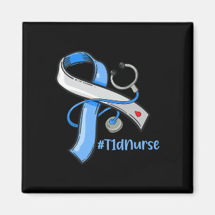 Aimant T1d Infirmière Bleu Ruban Stethoscope Diabète