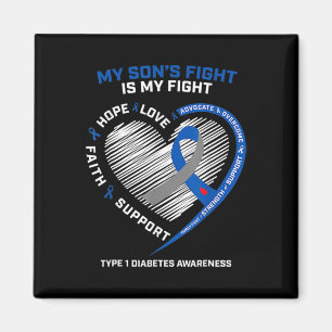 Aimant T1d Maman Le combat de mon fils est mon combat Typ