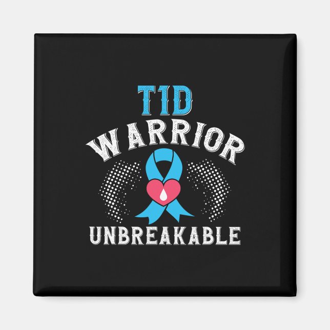 Aimant T1d Warrier Unbreakable Diabetes Awareness Mois B (Devant)