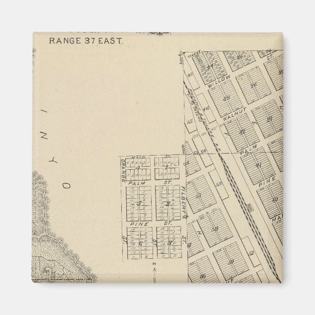 Aimant T2124S R3637E Tulare Comté Carte de section (Devant)