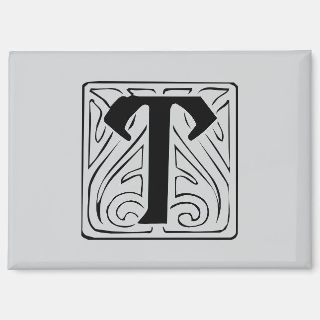 Aimant T Monogramme noir (Recto)