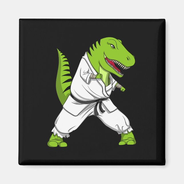 Aimant T-rex Dinosaur Karate Kickboxing Martial Arts Jiu- (Devant)