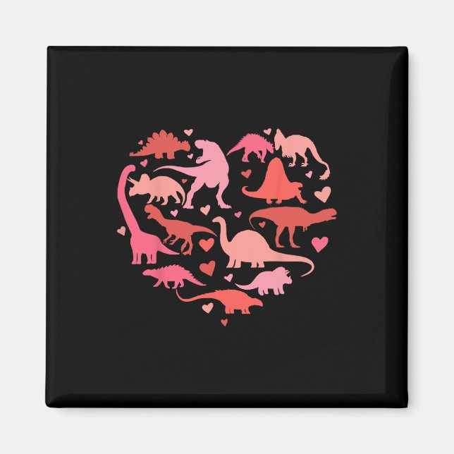 Aimant T Rex Dinosaure Amour Coeur Saint Valentin Garçon (Devant)