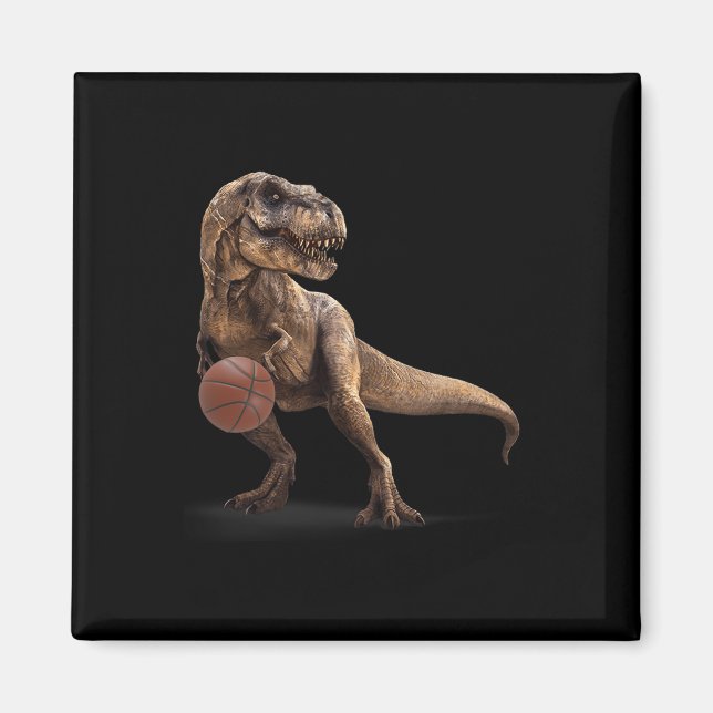 Aimant T Rex Dinosaure Jouant au Panier Drôle de Dinosaur (Devant)