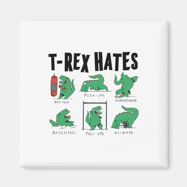 Aimant T-rex Hates Boxing Push-up Poignées Backcourse (Devant)