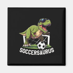 Aimant T-rex Jouant au Football Footbyll Dinosaure Footba