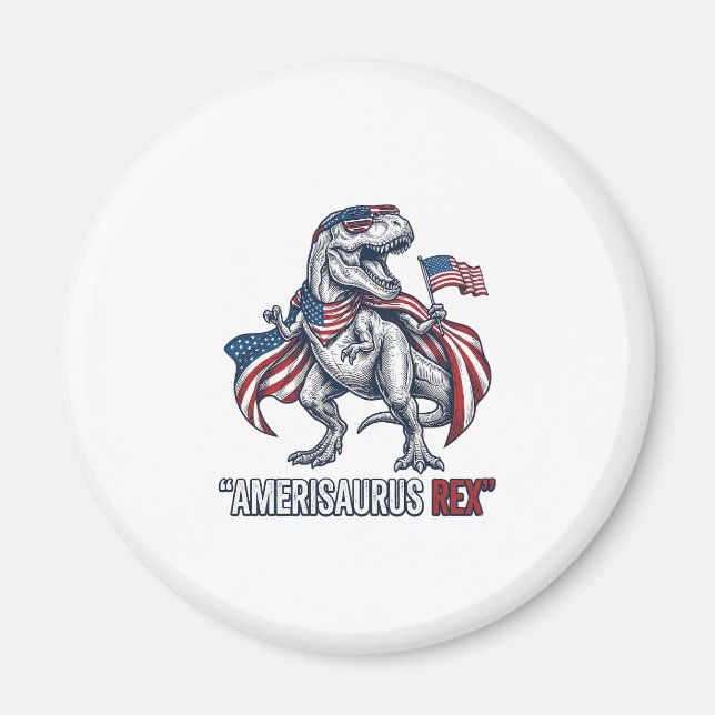 Aimant T-Rex patriotique Amerisaurus Rex Design de T-shir (Devant)