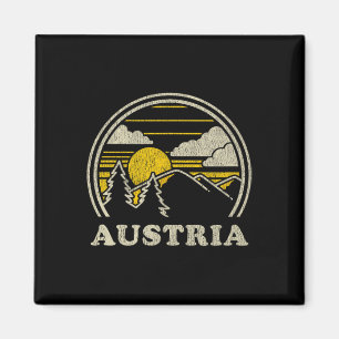 Aimant T-shirt Autriche Vintage Randonnée Montagnes Tee