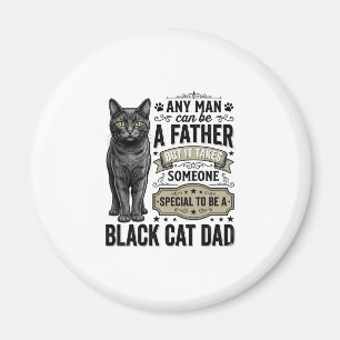 Aimant T-shirt avec gravure vintage Papa Chat Noir Design