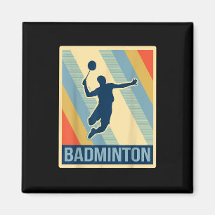 Aimant T Shirt Badminton de Style Vintage