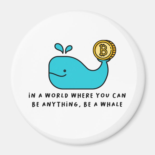 Aimant T-shirt baleine Bitcoin (Devant)