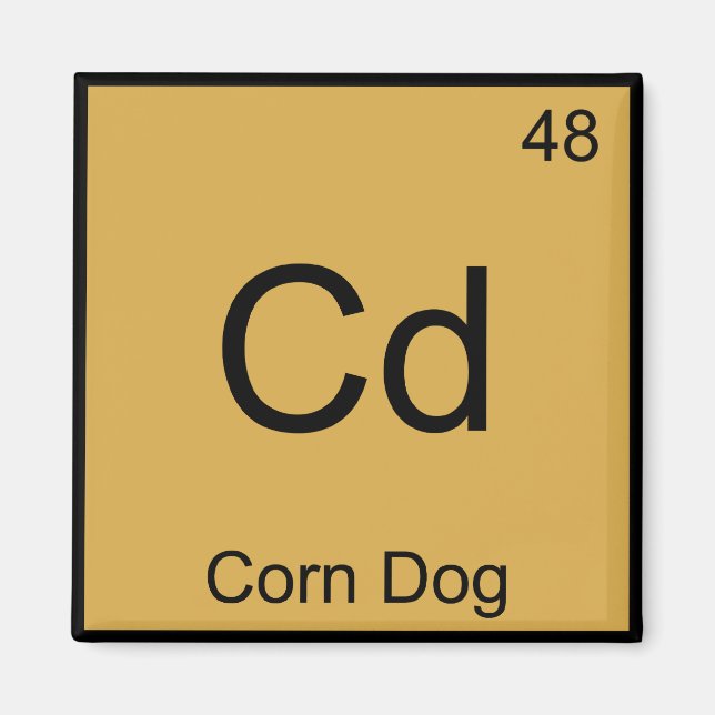 Aimant T-shirt Cd - Corn Dog Symbole d'élément de chimie  (Devant)