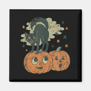 Aimant T-shirt chat noir qui sifflote rétro vintage Hallo
