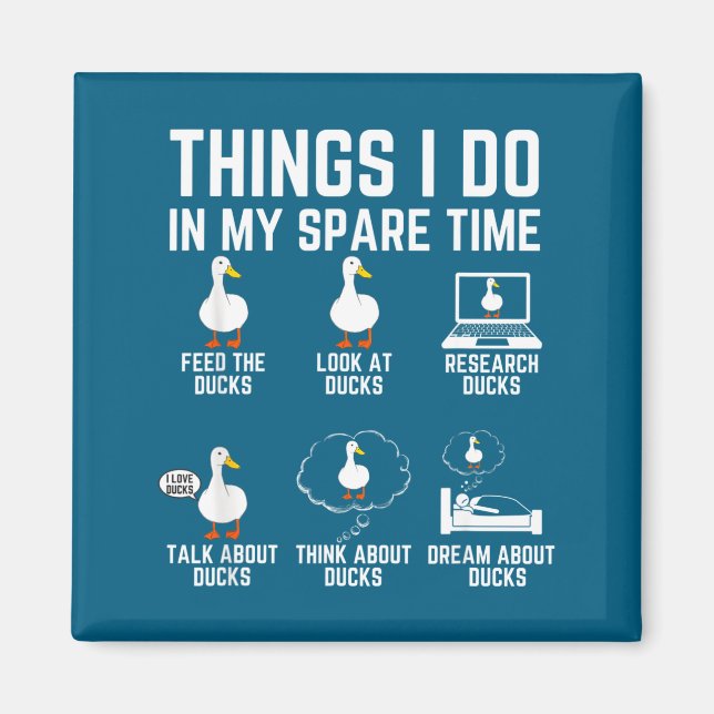 Aimant T-shirt Choses Canards de Temps Libre Amoureux (Devant)