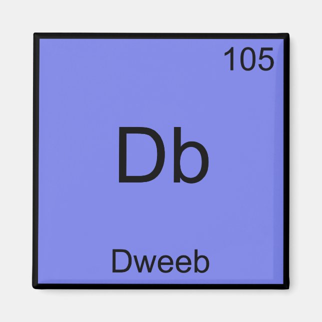 Aimant T-shirt Db - Dweeb Symbole d'élément de chimie drô (Devant)