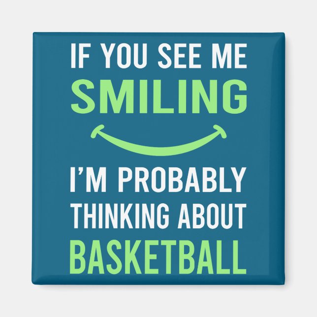 Aimant T shirt de basketball souriant  (Devant)