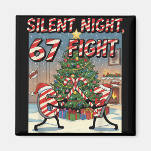Aimant T-shirt de dessin animé de Noël de combat 67 Nuit 